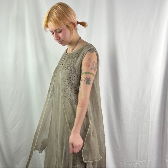 Minkas Taupe Lagenlook Maxi Apron Dress - Picture 2 of 13